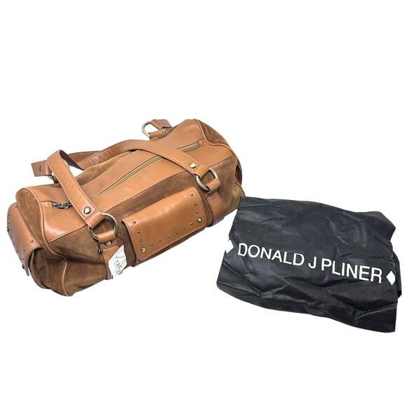 Donald Pliner Handbags - NWT Vintage Donald Pliner camel leather and suede shoulder purse